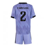 Real Madrid Daniel Carvajal #2 Fotballklær Bortedraktsett Barn 2022-23 Kortermet (+ korte bukser)